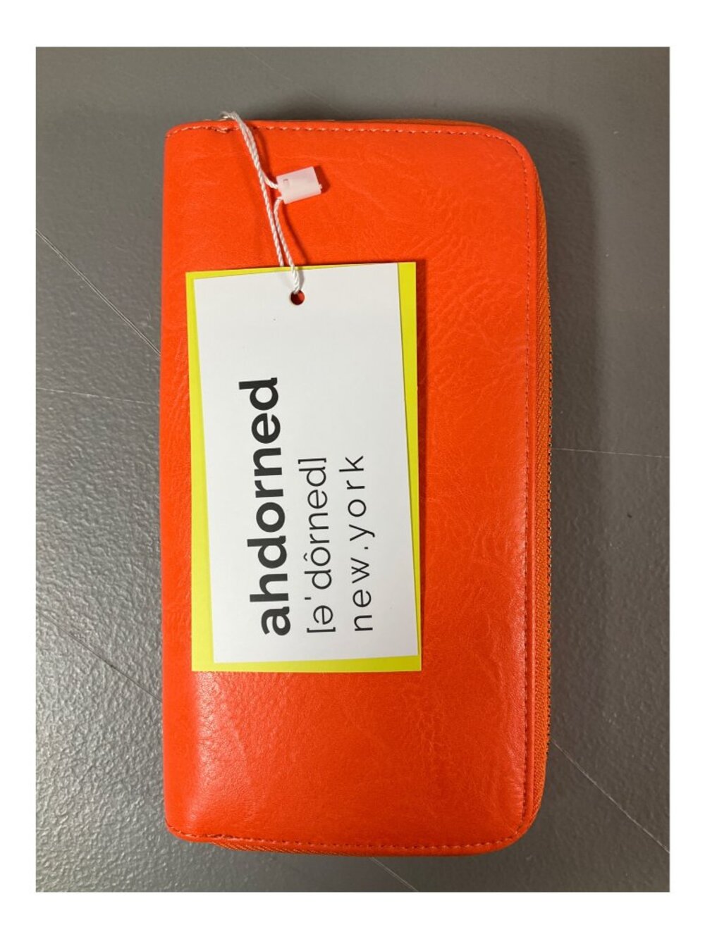 Ahdorned Unisex RFID Wallet in Sicilian Orange Faux Leather - Secure & Stylish